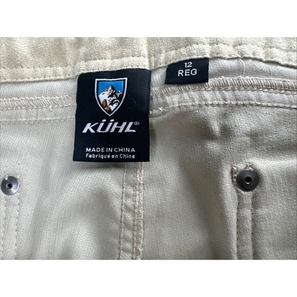 Kuhl Corduroy Pants Womens 12 Tan Chino Straight Low Rise Soft Stretch Outdoor - Picture 4 of 12